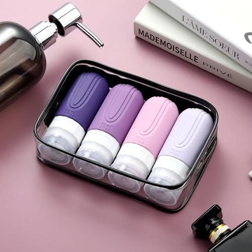 TSA Approved 2oz Travel Bottles, 4-Pack Leak Proof Toiletry Containers