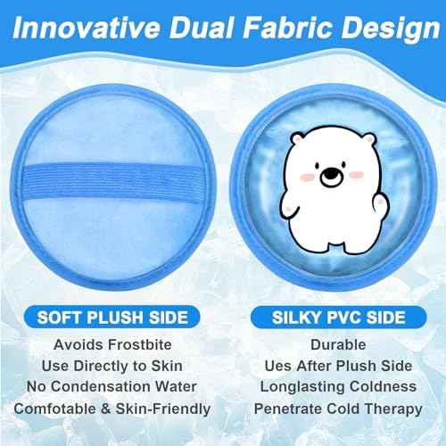 Large Kids Ice Packs for Boo Boos, 3 Packs Toddler Gel Ice Packs Wrap for Injuries Reusable, Hot Cold Compress for Children's Fever Pain Relief, Wisdom Teeth, First Aid, Bumps & Bruises