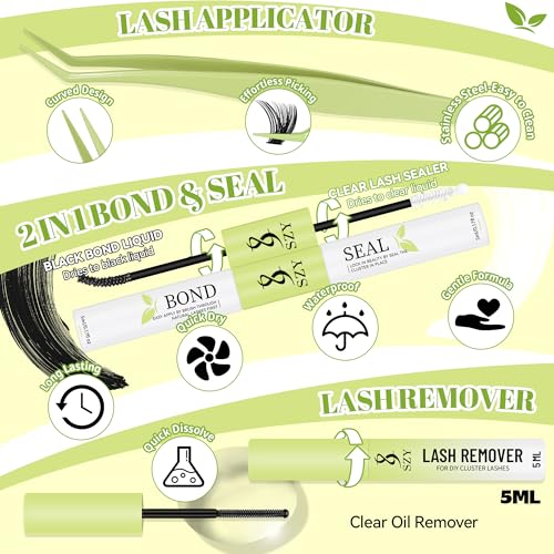 Eyelash Clusters Kit 668 Pcs with Bond, Seal & Remover