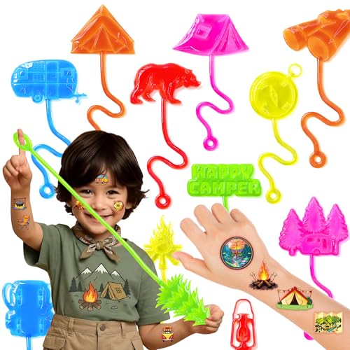 48 Pc Camping Party Favors Set - Stick Hands & Tattoos