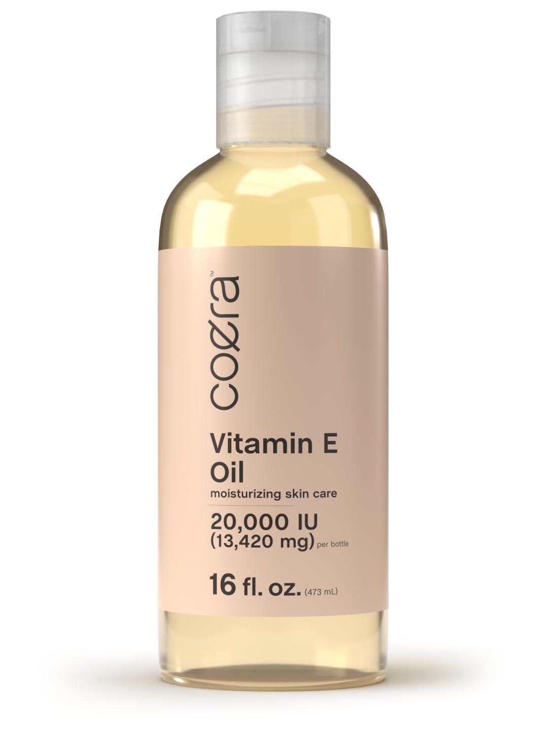 Coera Vitamin E Oil | 20,000 IU | 16 fl oz | Moisturizing & Hydrating for Skin, Face, Hands and Body | Free of Parabens, SLS, & Fragrances