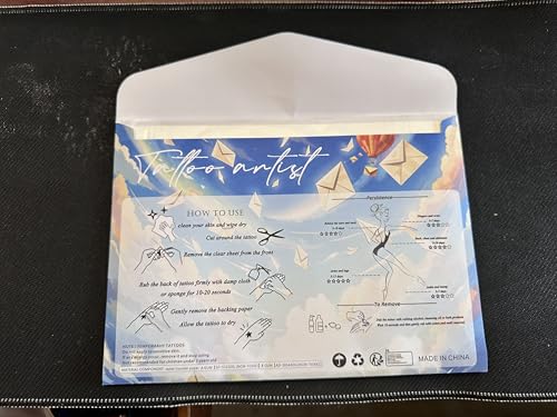 Black Floral Temporary Tattoos for Women - 10 Sheet Set