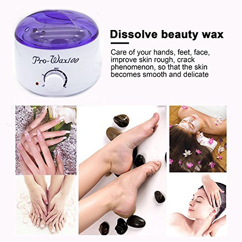 Portable Electric Wax Warmer Kit for Total Body Hair Removal - Melting Pot Hot Wax Heater with Accessories for Facial, Bikini, Armpit Waxing at Home for All Genders