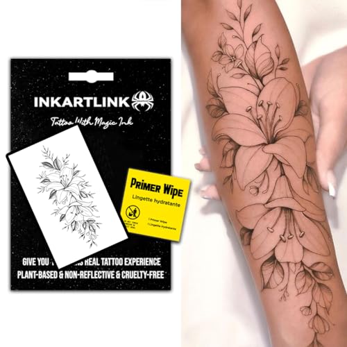 INKARTLINK Semi-Permanent Flower Tattoo 7-14 Days Waterproof