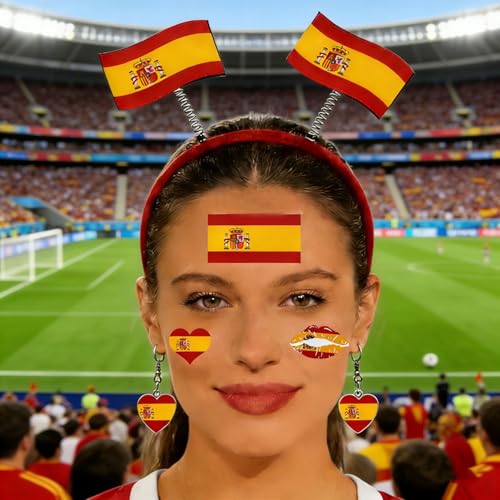 2026 World Cup Soccer Fan Accessories Set - Flag Headband, Earrings