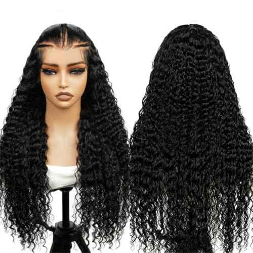 Wiggins Pre Braided Glueless Wig Water Wave Lace Front Wigs Human Hair Glueless Wigs Human Hair Pre Plucked Pre Cut Water Wave 13x4 Lace Front Wigs Human Hair For Black Women 16 Inch