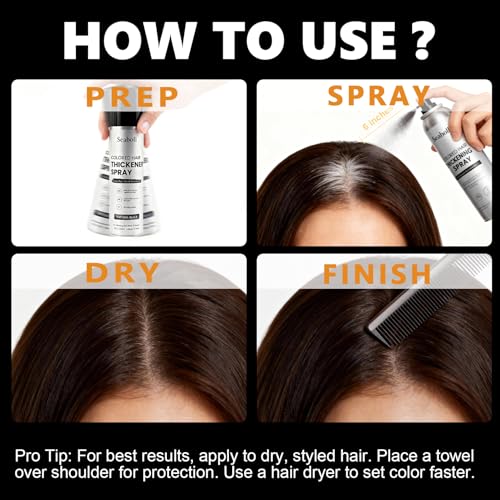 Seaboll Root Touch Up Hair Color Spray Dark Brown 4oz - Natural Gray Coverage