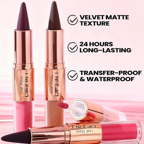 MooGlamor 3-Piece Lip Liner and Gloss Set - Dual-Ended Lip Combo