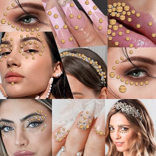Self Adhesive Face Gems Rhinestone Stickers 5 Sheets