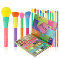 Docolor 15 Pcs Colourful Makeup Brush Set + 48 Colors BOOM Eeyshadow Palette Ultra Pigmented Matte Shimmer Metallic Natural Blendable Soft Cream Powder Long Lasting Waterproof Make Up Eye Shadow Palet