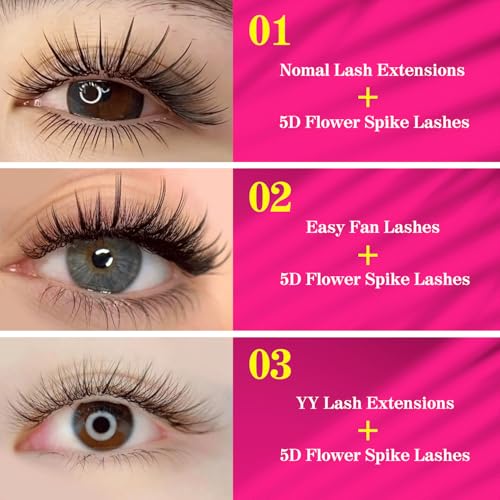 TDANCE 5D Flower Spike Lash Extensions - D 0.07, 10-17mm