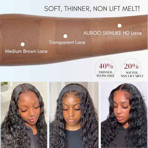 Water Wave 2x6 SKINLIKE Real HD Lace Closure Only 18 Inch, 12A Wet n Wavy 0.09 mm Ultra-thin Invisible 2 by 6 Kim K HD Swiss Lace Closure Human Hair Pre Plucked Virgin 2x6 Closure Natural Black