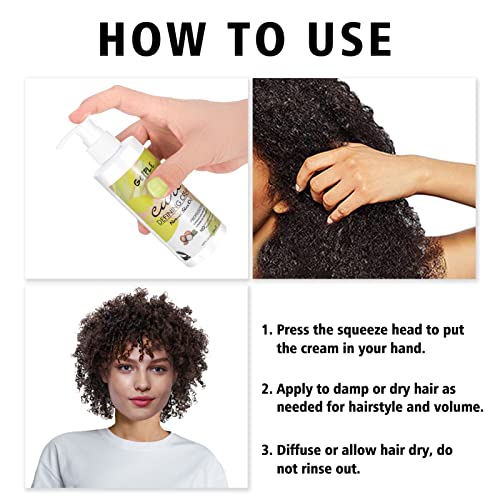 Wozutunt Curl Defining Cream for Natural Wavy & Curly Hair - Anti-Frizz Styling with Brush
