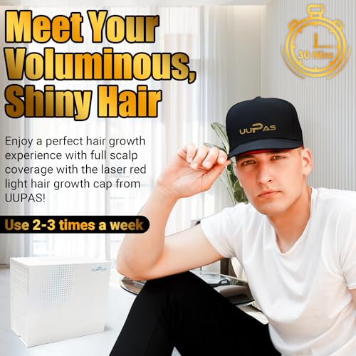 Laser Hair Growth Cap, FDA Cleared, UUPAS 208 Laser Diodes Red Light Therapy for Hair Regrowth - Laser Hat Hair Loss Treatment for Men & Women - Full Scalp Coverage - For Alopecia Hair Growth Products