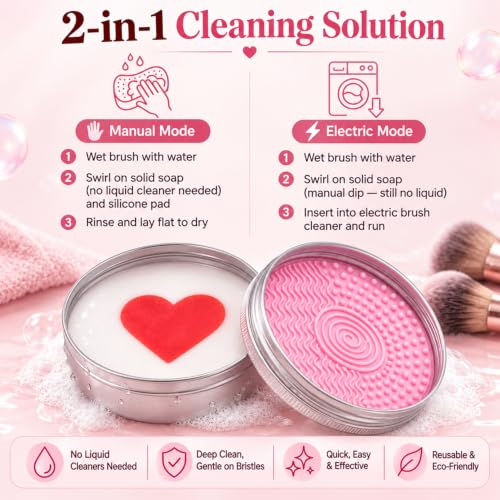 Makeup Brush Cleaner Soap with Silicone Pad, 100g