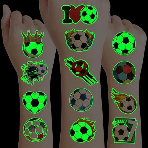 96 Glow In The Dark Soccer Temporary Tattoos | Party Favors