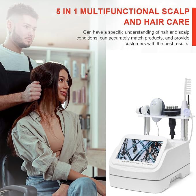 5-in-1 Skin Scalp Detector with 200X Magnification & Spectrum Analysis