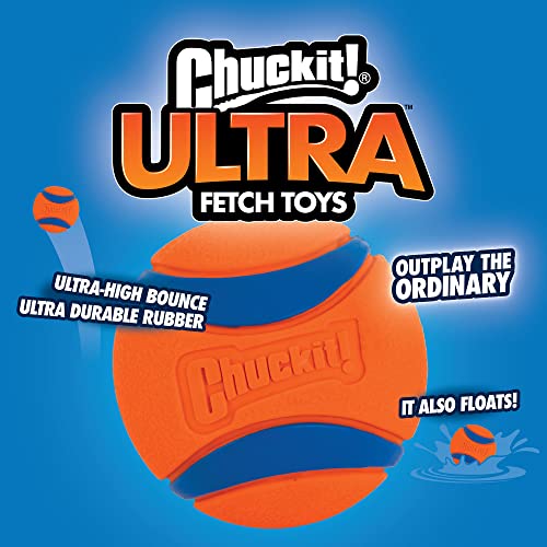 Chuckit Ultra Ball Dog Toy, Large (3.0 Inch Diameter) Pack of 1, for breeds 60-100 lbs