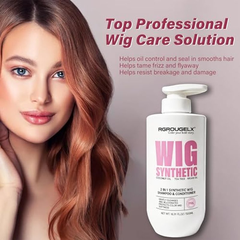 2-in-1 Wig Shampoo & Conditioner for Synthetic Hair, 500ml