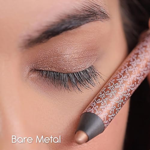 Metallic Eyeshadow Stick Pencil, Bare Metal, 0.06 oz - Intense Color Eye Makeup for Women - Metallic Finish - Cream to Powder Formula - Waterproof, Smudgeproof