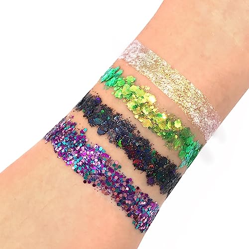 Black Holographic Body Glitter Gel - Water Based & Vegan