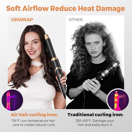 OKWRAP 6-in-1 Foldable Air Styler & Hair Dryer Brush Set