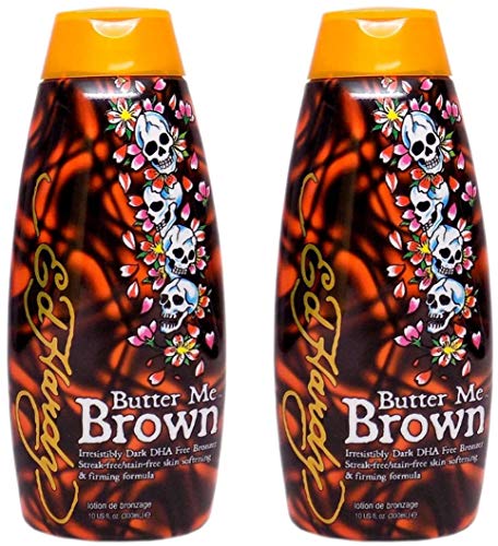 2 Ed Hardy Butter Me Brown Tanning DHA & Streak Free Bronzing Cream Lotion 10 Oz