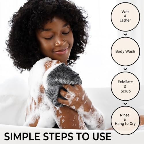 African Net Sponge Back Scrubber Exfoliator, 2-Pack