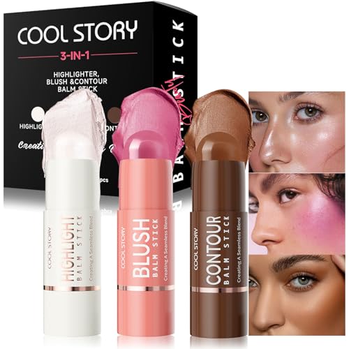3-in-1 Highlighter, Blush & Contour Stick Trio Set