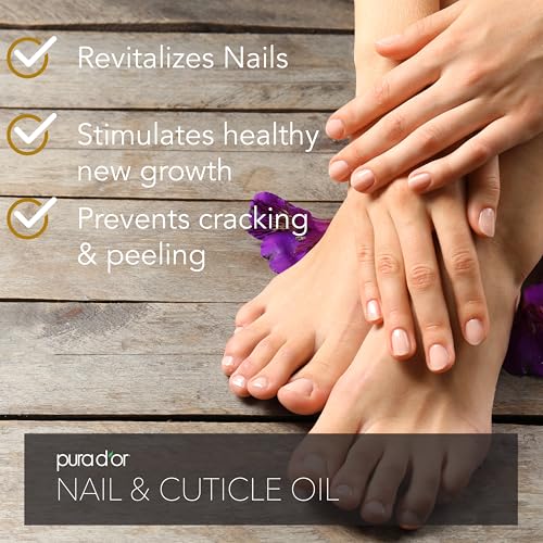 PURA D'OR Biotin Nail & Cuticle Oil - Nourishing Growth Treatment (4 oz)