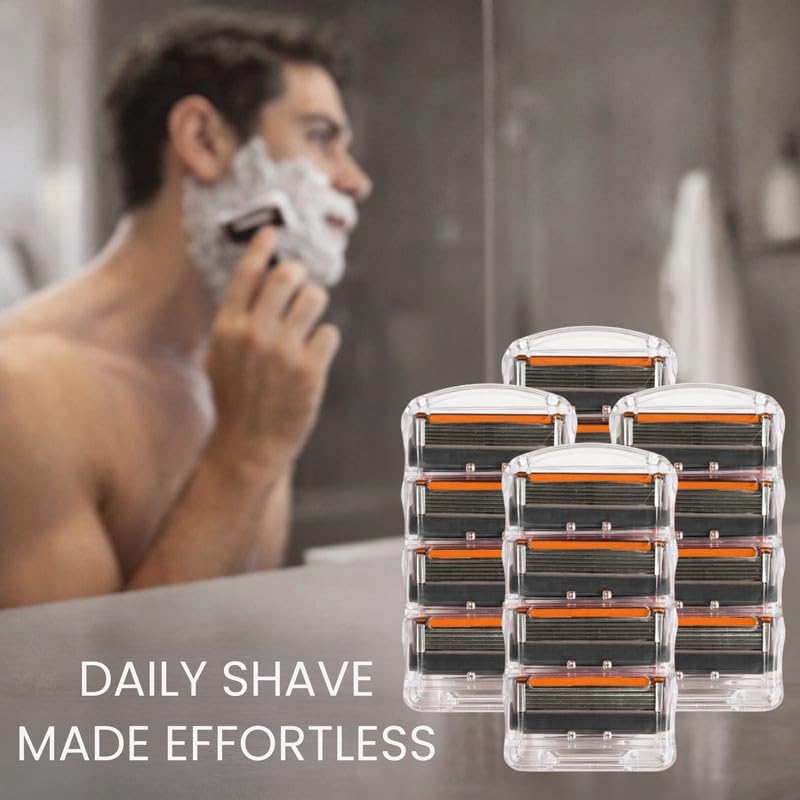 Evapure 16 Pack Fusion 5 Razor Blade Refills for Men, Universal Handle Fit