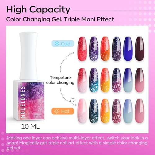 modelones Color Changing Gel Nail Polish Gel Nail Polish Top Coat