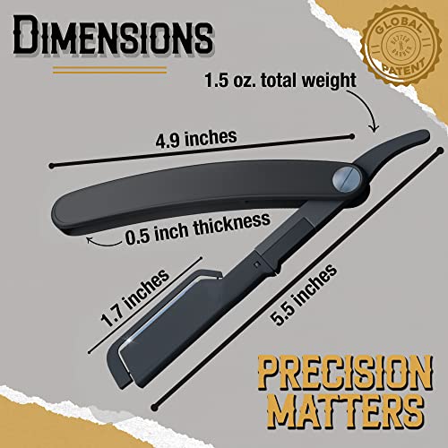Professional Straight Edge Razors for Men-Premium Disposable Razor Kit for Shaving Hair/Beard-Men¡¯s Shave Kit Safety-Razor for Men (Refill blades pack, 80 Units)