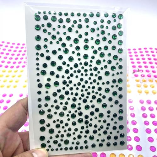 Green Crystal Face Gems - 700pcs Self Adhesive Rhinestones