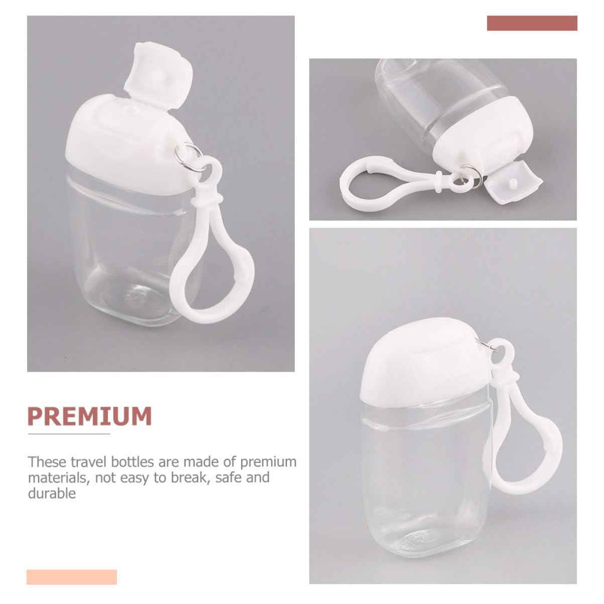 36 Pcs Flip Cap Bottle with Hook Refillable Travel Bottles Multi-function Empty Bottles Empty Hand Bottles Practical Small Bottles Leakproof Travel Bottles Keychain Hand Dispenser