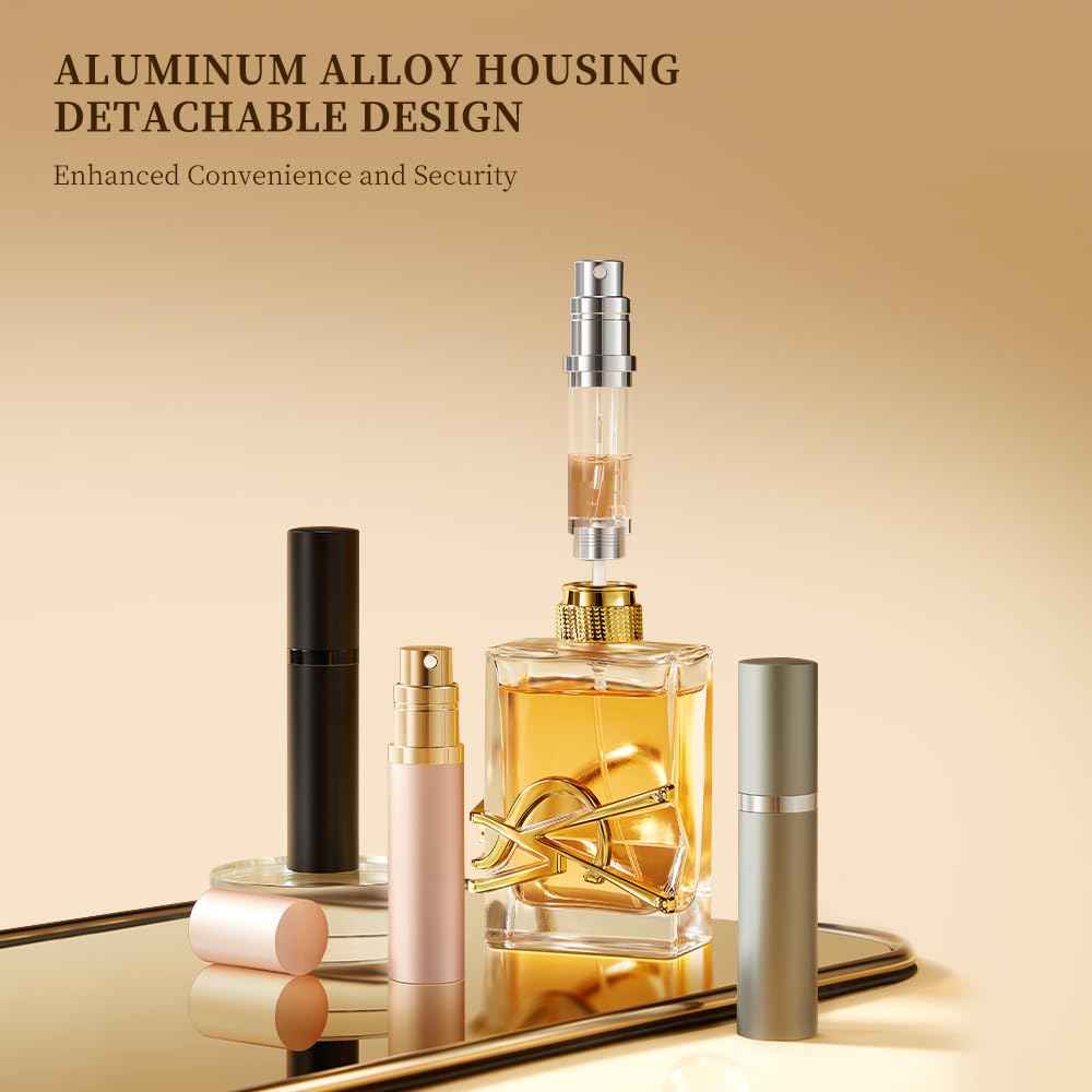 DIOHIO 5ml Perfume Atomizer Travel Refillable, 3PCS Perfume Travel Refillable Bottle,Bottom-Filling Fragrances Perfumes Bottle,Mini Cologne Dispenser,Portable Sprayer (Black-Grey-Purple