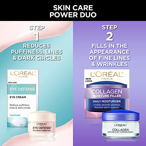 L'Oreal Paris Collagen Face Moisturizer Day and Night Cream, 1.7 oz + Dermo-Expertise Eye Defense Eye Cream, 0.5 oz