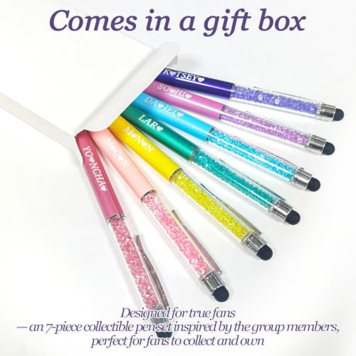 Katseye K-Pop Ballpoint Pens Set - 7-Piece Fan Collection with Stylus