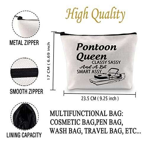 JXGZSO Pontoon Gift Pontoon Queen Classy Sassy And A Bit Smart Assy Storage Bag Boating G Bag (Pontoon Queen B)