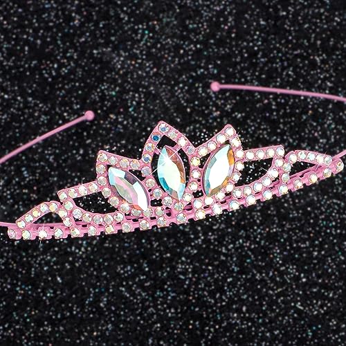 Pink Birthday Tiara Crown with Rhinestone & Sash Set