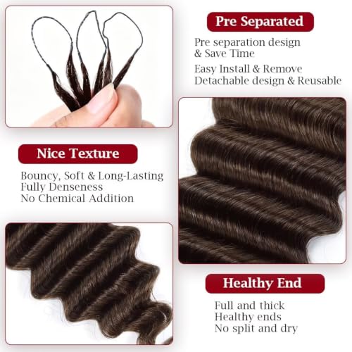 14 Inch Miracle Invisible Knots Human Crochet Hair - Soft Deep Wave