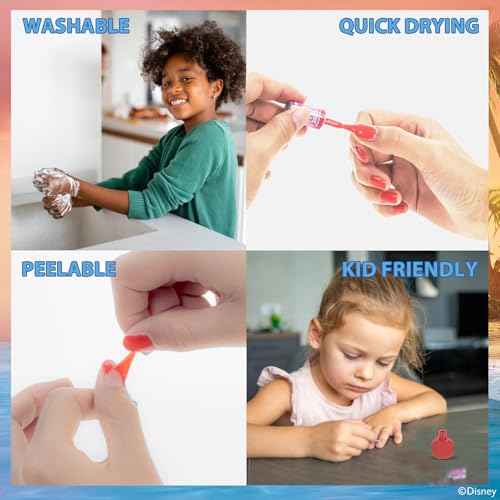 Moana 2 Cosmetic Makeup Set for Girls with Lip Gloss Nail Polish Nail Stickers 11 Pcs | Perfect for Parties Sleepovers Makeovers | Birthday Gift for Girls by Townley Girl