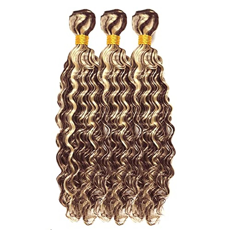 613 Deep Wave Human Hair Bundles - P4/613 Brazilian Virgin Hair