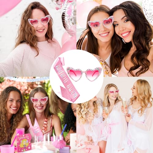 KICOSY Birthday Baddie Sash & Sunglasses Party Outfit