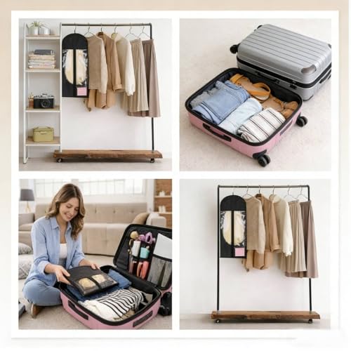 Builson 6pcs Anti-Static Wig Storage Bags & Stands - Travel Case