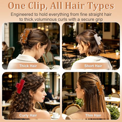 OWIIZI Large Acetate Hair Clips for Thick Hair Non-Slip Claw Hairpin