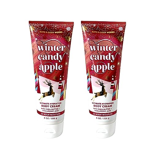 Bath & Body Works Ultimate Hydration Body Cream (Winter Candy Apple), 8.00 Ounce (Pack of 2)