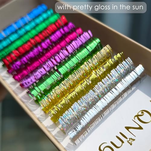 12 Colors Tinsel Lash Extensions 15mm D Curl Holographic