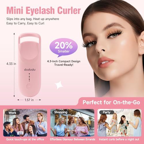 DUDUDU Heated Eyelash Curler - 2-Temp Portable Lash Curler