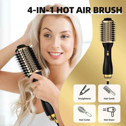 4-in-1 Hot Air Brush with Oval Barrel - Salon-Grade Styling Tool for All Hair Types